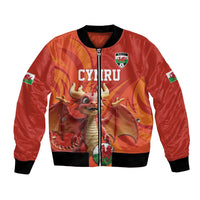 Custom Wales Football Go Champions Bomber Jacket Cymru am byth Red Style