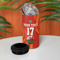 Custom Wales Football Go Champions 4 in 1 Can Cooler Tumbler Cymru am byth Red Style