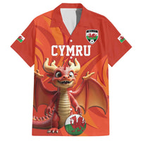 Custom Wales Football Go Champions Family Matching Off The Shoulder Long Sleeve Dress and Hawaiian Shirt Cymru am byth Red Style