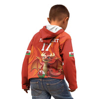 Custom Wales Football Go Champions Kid Hoodie Cymru am byth Red Style