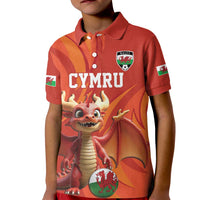 Custom Wales Football Go Champions Kid Polo Shirt Cymru am byth Red Style