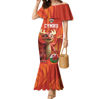 Custom Wales Football Go Champions Mermaid Dress Cymru am byth Red Style