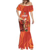 Custom Wales Football Go Champions Mermaid Dress Cymru am byth Red Style