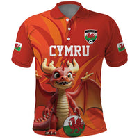 Custom Wales Football Go Champions Polo Shirt Cymru am byth Red Style