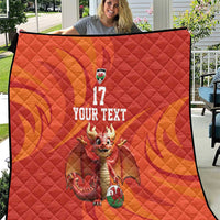 Custom Wales Football Go Champions Quilt Cymru am byth Red Style