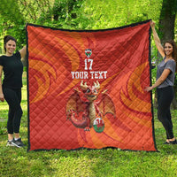 Custom Wales Football Go Champions Quilt Cymru am byth Red Style
