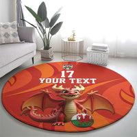 Custom Wales Football Go Champions Round Carpet Cymru am byth Red Style