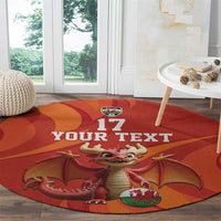 Custom Wales Football Go Champions Round Carpet Cymru am byth Red Style