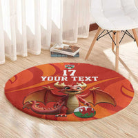 Custom Wales Football Go Champions Round Carpet Cymru am byth Red Style