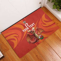 Custom Wales Football Go Champions Rubber Doormat Cymru am byth Red Style