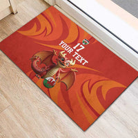 Custom Wales Football Go Champions Rubber Doormat Cymru am byth Red Style
