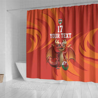 Custom Wales Football Go Champions Shower Curtain Cymru am byth Red Style