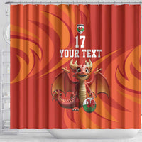 Custom Wales Football Go Champions Shower Curtain Cymru am byth Red Style