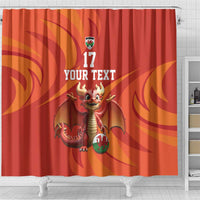 Custom Wales Football Go Champions Shower Curtain Cymru am byth Red Style