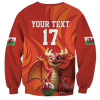 Custom Wales Football Go Champions Sweatshirt Cymru am byth Red Style