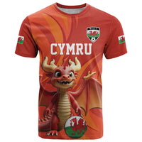 Custom Wales Football Go Champions T Shirt Cymru am byth Red Style