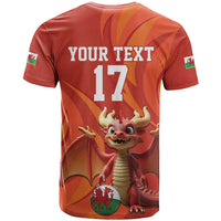 Custom Wales Football Go Champions T Shirt Cymru am byth Red Style