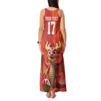 Custom Wales Football Go Champions Tank Maxi Dress Cymru am byth Red Style