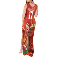 Custom Wales Football Go Champions Tank Maxi Dress Cymru am byth Red Style