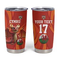 Custom Wales Football Go Champions Tumbler Cup Cymru am byth Red Style
