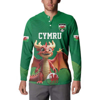 Custom Wales Football Go Champions Button Sweatshirt Cymru am byth Green Style