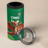 Custom Wales Football Go Champions 4 in 1 Can Cooler Tumbler Cymru am byth Green Style