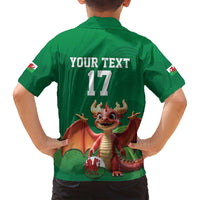 Custom Wales Football Go Champions Family Matching Puletasi and Hawaiian Shirt Cymru am byth Green Style