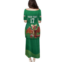 Custom Wales Football Go Champions Family Matching Puletasi and Hawaiian Shirt Cymru am byth Green Style