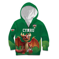 Custom Wales Football Go Champions Kid Hoodie Cymru am byth Green Style