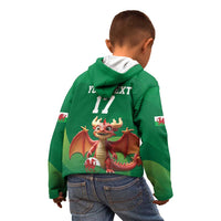 Custom Wales Football Go Champions Kid Hoodie Cymru am byth Green Style