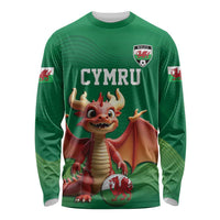 Custom Wales Football Go Champions Long Sleeve Shirt Cymru am byth Green Style