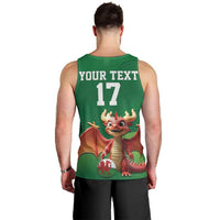 Custom Wales Football Go Champions Men Tank Top Cymru am byth Green Style