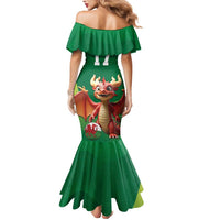 Custom Wales Football Go Champions Mermaid Dress Cymru am byth Green Style