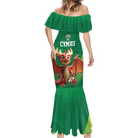 Custom Wales Football Go Champions Mermaid Dress Cymru am byth Green Style