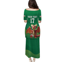 Custom Wales Football Go Champions Puletasi Cymru am byth Green Style