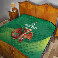 Custom Wales Football Go Champions Quilt Cymru am byth Green Style