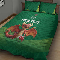 Custom Wales Football Go Champions Quilt Bed Set Cymru am byth Green Style