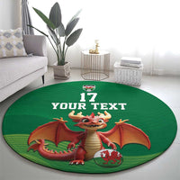Custom Wales Football Go Champions Round Carpet Cymru am byth Green Style