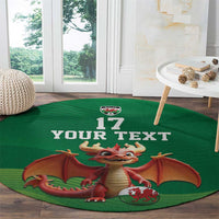 Custom Wales Football Go Champions Round Carpet Cymru am byth Green Style
