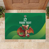 Custom Wales Football Go Champions Rubber Doormat Cymru am byth Green Style