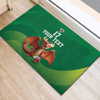 Custom Wales Football Go Champions Rubber Doormat Cymru am byth Green Style