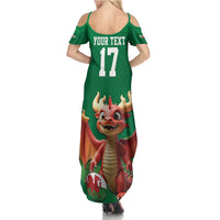 Custom Wales Football Go Champions Summer Maxi Dress Cymru am byth Green Style