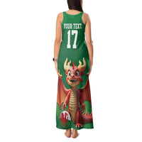 Custom Wales Football Go Champions Tank Maxi Dress Cymru am byth Green Style