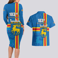 Aland's Autonomy Day Couples Matching Long Sleeve Bodycon Dress and Hawaiian Shirt 103rd Anniversary