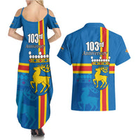 Aland's Autonomy Day Couples Matching Summer Maxi Dress and Hawaiian Shirt 103rd Anniversary