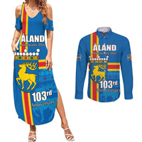 Aland's Autonomy Day Couples Matching Summer Maxi Dress and Long Sleeve Button Shirt 103rd Anniversary