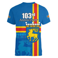 Aland's Autonomy Day Women V-Neck T-Shirt 103rd Anniversary