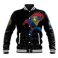 Aland Vikings Culture Baseball Jacket Norse Mythology Raven Tattoo