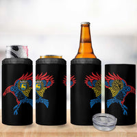 Aland Vikings Culture 4 in 1 Can Cooler Tumbler Norse Mythology Raven Tattoo