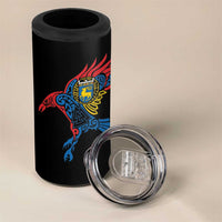 Aland Vikings Culture 4 in 1 Can Cooler Tumbler Norse Mythology Raven Tattoo